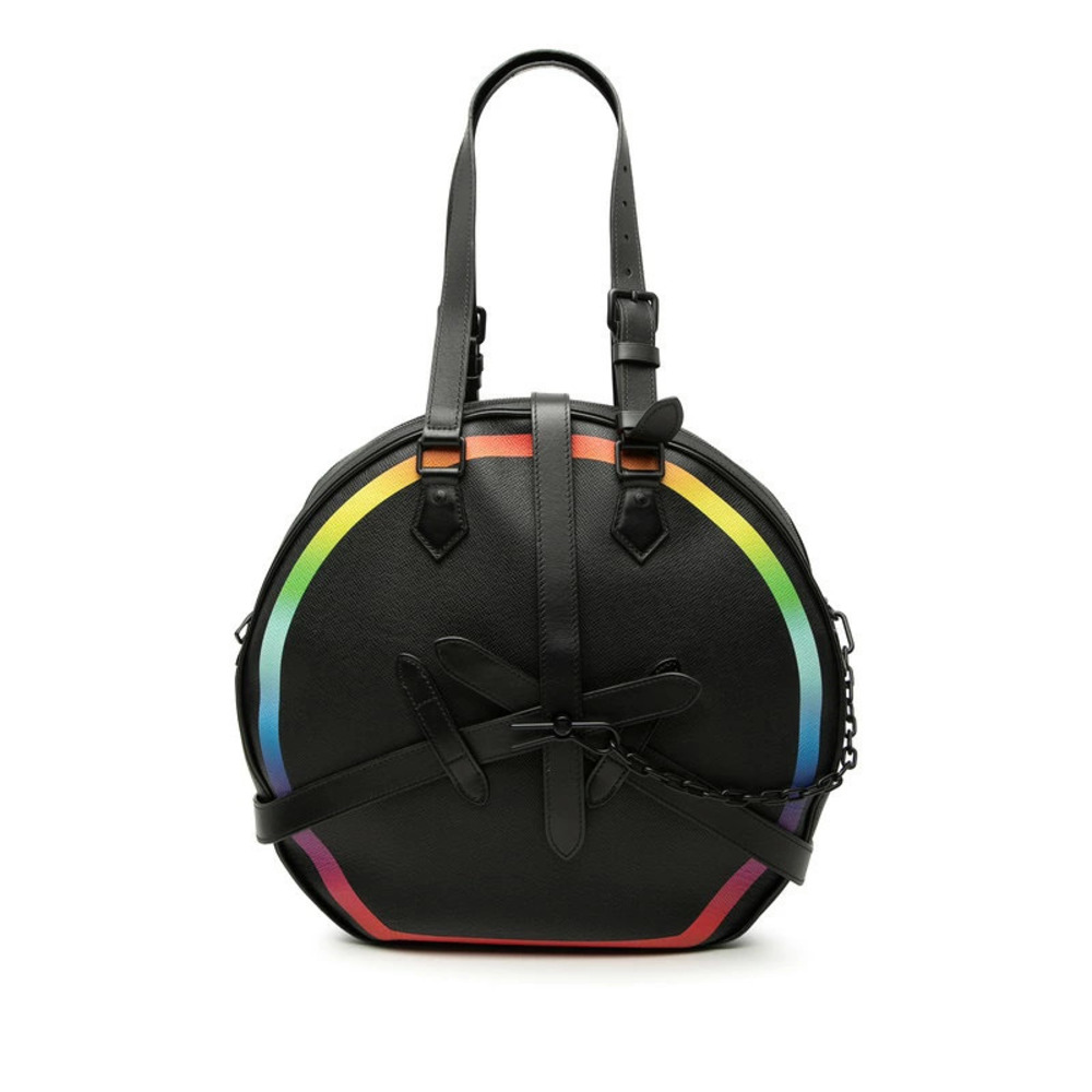 Louis Vuitton Taiga Rainbow Soft Hat Trunk 2way Bag Black Multicolor Leather